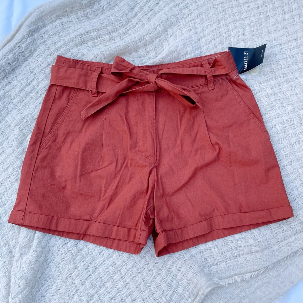 Forever 21 Belted Cuffed Shorts